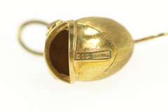 14K Yellow Gold Retro 1960's Carnelian Eyed Fish Charm/Pendant