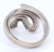 Elegant White Gold Swirl Diamond Wrap around Ring