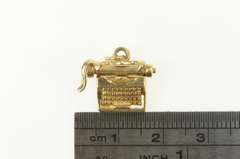 14K Yellow Gold 3D Articulated Typewriter Author Writer Charm/Pendant