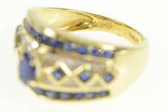 14K Yellow Gold Oval Natural Sapphire Diamond Engagement Ring