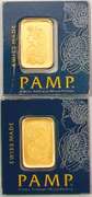 Two one gram gold bars