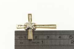 10K Yellow Gold 0.49 Ctw Diamond Encrusted Cross Christian Pendant