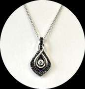Solid sterling silver Infinity shape Dancing Stone pendant