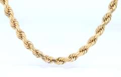 Popular Yellow Gold Rope Chain Necklace