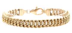 10.0MM Polished Fancy Curb Link Bracelet in 14K