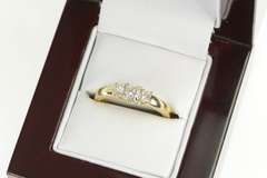 14K Yellow Gold 0.50 Ctw Princess Diamond Engagement Ring