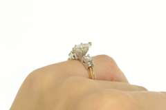 14K Yellow Gold 2.29 Ctw Marquise Three Diamond Engagement Ring