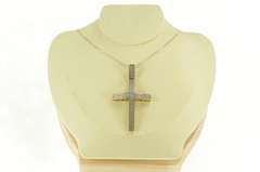 10K Yellow Gold 1.00 Ctw Pave Diamond Encrusted Cross Pendant