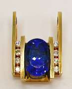 Stunning 18kt Yellow Gold, Tanzanite, & Diamond Pendant