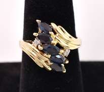 Lavish Sapphire and Diamond Ring in 14K Yellow Gold