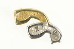 10K Yellow Gold Two Tone Diamond Twist Spiral Swirl Pendant