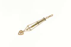 Victorian Ornate Heart Design Chain Watch Fob
