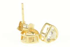 14K Yellow Gold Heart Cut Cubic Zirconia Solitaire Stud Earrings