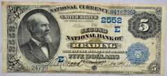 $5 Series Of 1882 Second National Bank Of Reading National Note