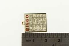 14K Yellow Gold Bingo Enamel Game Board Charm/Pendant