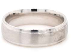 Simon G Brushed Wedding Band Ring in 14K