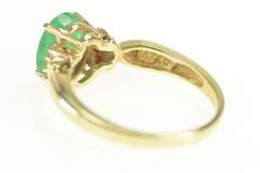 14K Yellow Gold 1.00 Ct Natural Emerald Diamond Accent Ring