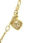 Judith Ripka Pave Diamond Heart Charm Pendant Necklace in 18K