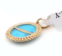 New Doves By Doron Paloma 1.91ct Turquoise and 0.02ct Diamond Pendant in 14K