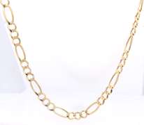 Elegant Yellow Gold Figaro Chain Necklace