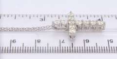 Delightful White Gold approximate 1.10ctw Prong Set Diamond Cross Pendant on Chain