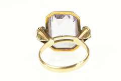 14K Yellow Gold Victorian Emerald Cut Amethyst Pearl Ring