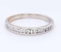 Sparkling White Gold Baguette and Round Diamond Channel Set Band