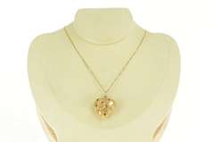 14K Yellow Gold 1960's 40 Years Ruby Heart Anniversary Love Pendant