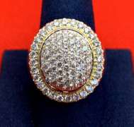 DAZZLING MENS 14K YELLOW GOLD RING WITH 4.00 CARATS OF DIAMOND