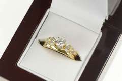 14K Yellow Gold 0.82 Ctw Diamond Baguette Engagement Bridal Ring