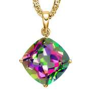 4/5CT MYSTIC GEMSTONE 10KT GOLD PENDANT