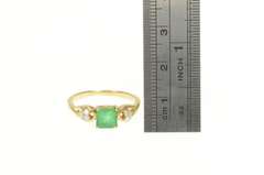 18K Yellow Gold 1.15 Ctw Emerald Diamond Engagement Ring