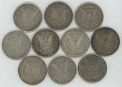 5 1921-D & 5 1921-S Morgan Silver Dollars in circ