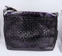La Gioe De Toscana Purple Crush Patent Messenger Bag