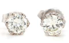 0.80ctw Round Diamond Solitaire Stud Earrings in 14K