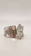 14kt Solid White Gold, CZ, & Diamond Band Ring