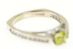 14K White Gold Peridot Diamond Accent Channel Engagement Ring