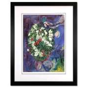 Bouquet with Flying Lover Print by Chagall (1887-1985)