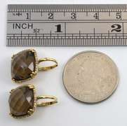 Darling Smokey Topaz & Diamond Earrings in 14K YG
