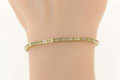 14K Yellow Gold 1.80 Ctw Squared Diamond Classic Tennis Bracelet