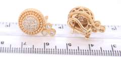 Handsome Yellow Gold Judith Ripka Pave Diamond Earrings