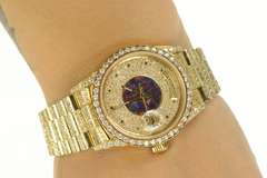 14K 6.34 Ctw Rolex Black Opal Diamond Encrusted Men's Watch