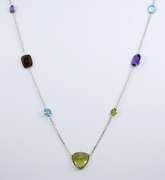 Adorable Multi-Stone Necklace in 14K WG