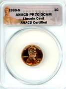 1999-S Lincoln Memorial Cent in ANACS PR70 DCAM