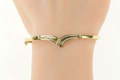 10K Yellow Gold 0.33 Ctw Diamond Chevron Statement Bangle Bracelet