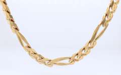 Fantastic Yellow Gold Figaro Link Chain Necklace