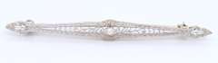Antique White Gold Pearl Brooch