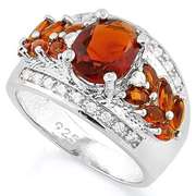 CREATED GARNET SILVER RING