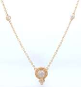 Judith Ripka Yellow Gold Pave Diamond Pendant on Chain
