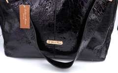 La Gioe De Toscana Purple Crush Patent Messenger Bag